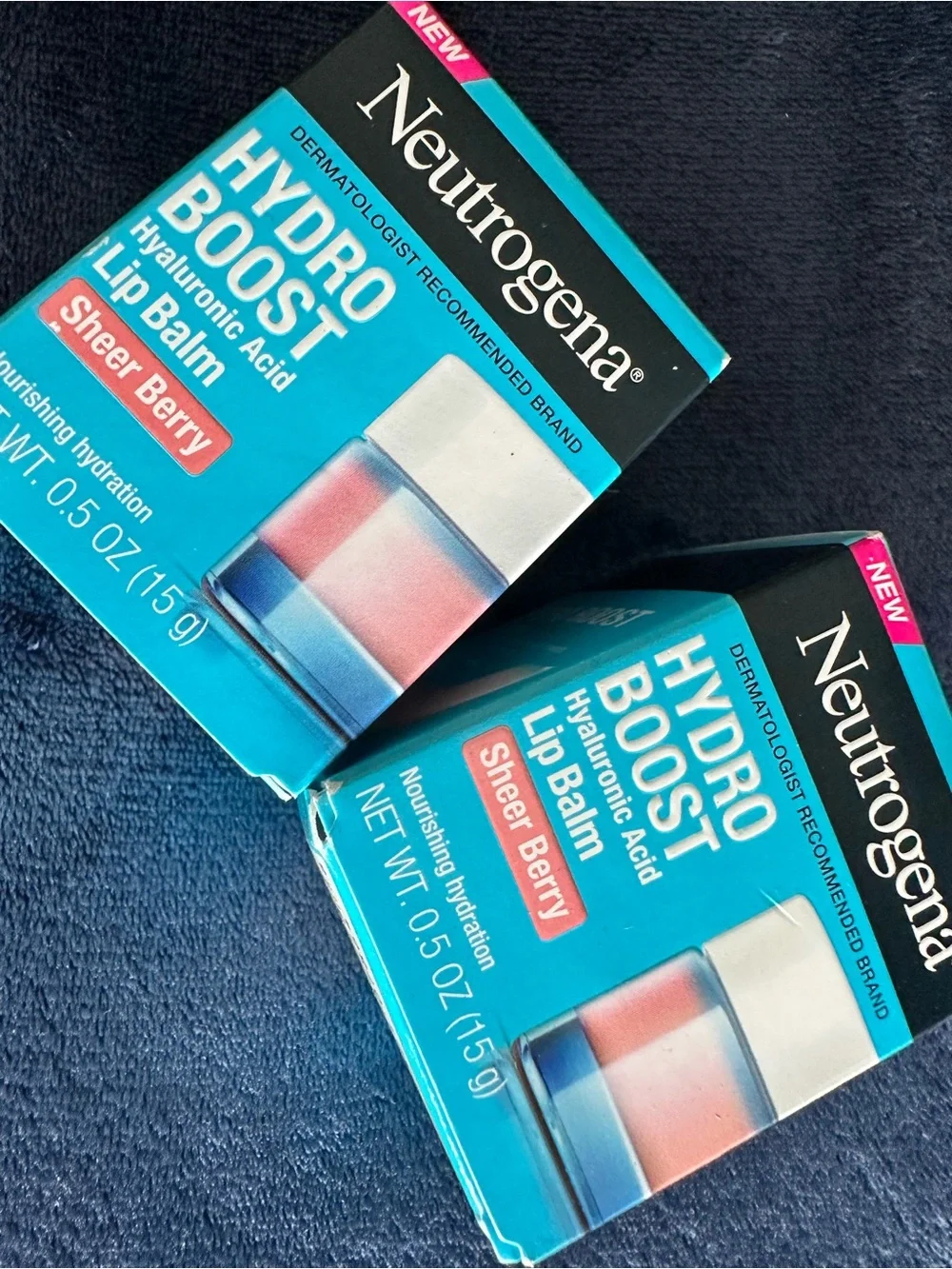 Neutrogena Hydro Boost Sheer Berry Lip Balm - Blue and Pink Packaging